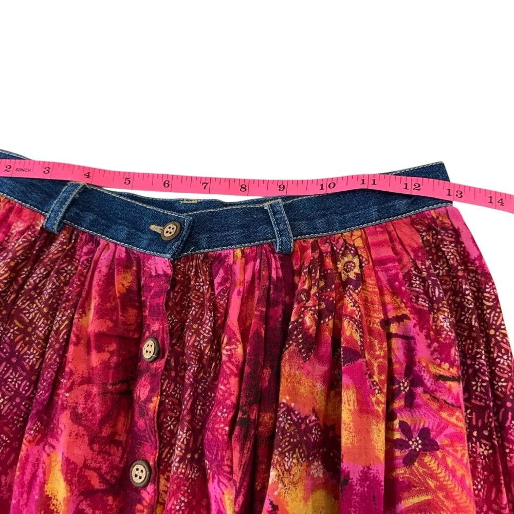 Vintage St. John's Bay Boho Cottagecore Flowy Patchwork Pattern Maxi Skirt, 4 - Picture 6 of 9